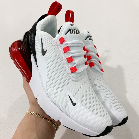 Nike Shoes - 🤍❤️🖤 New Nike Air Max 270 White Red Sneakers